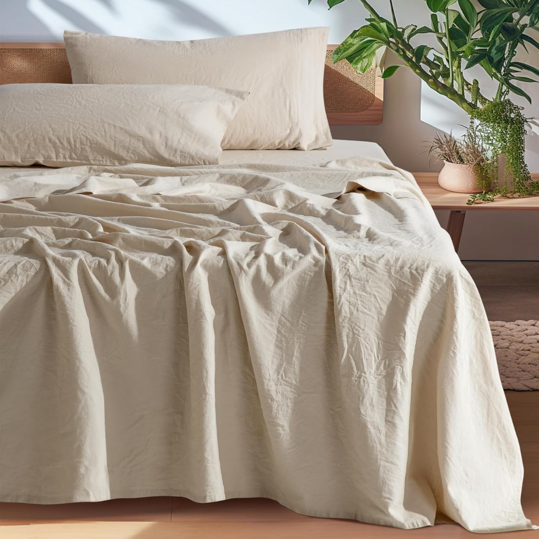 Evina™ Natural European Linen Sheets