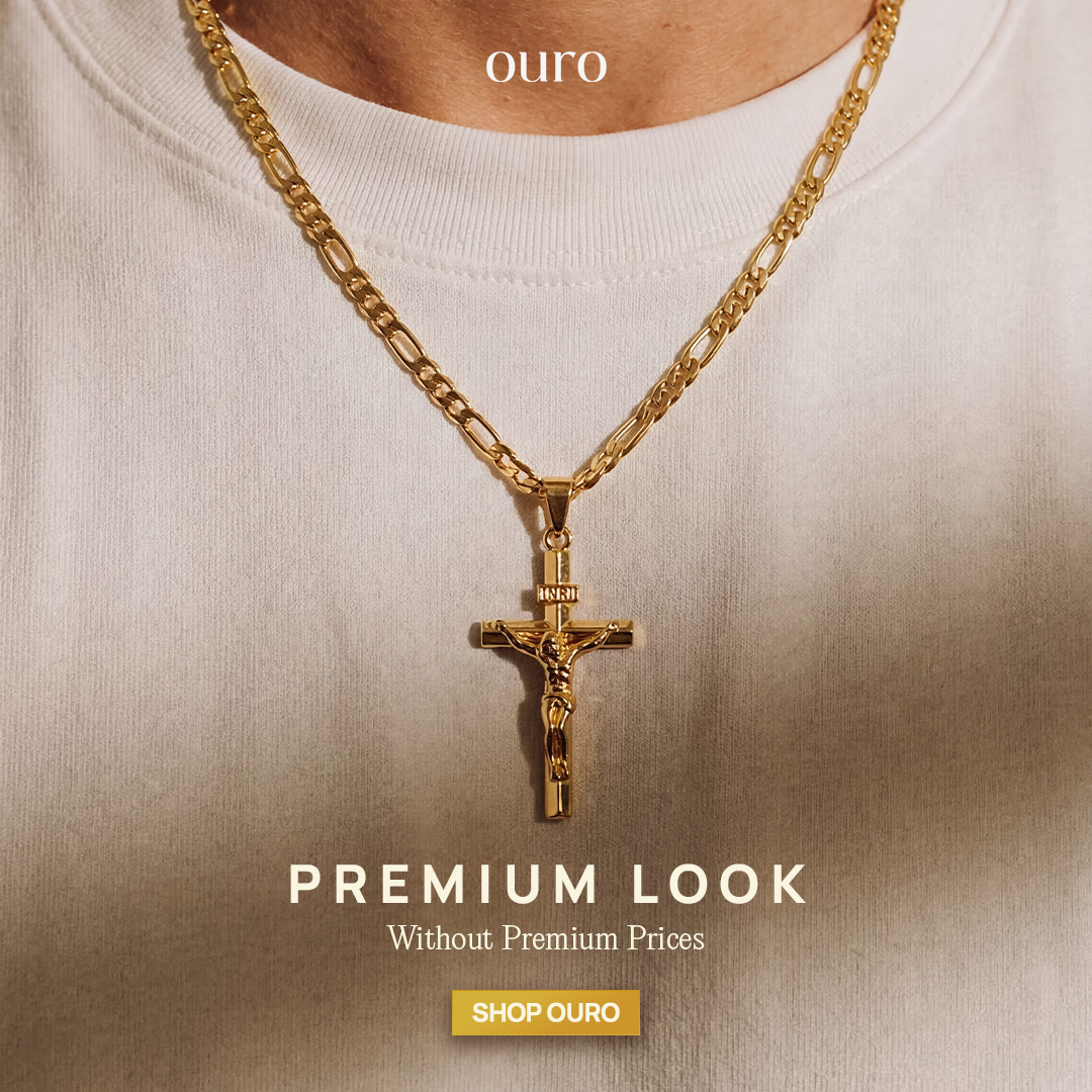 14K Gold Plated Crucifix Chain