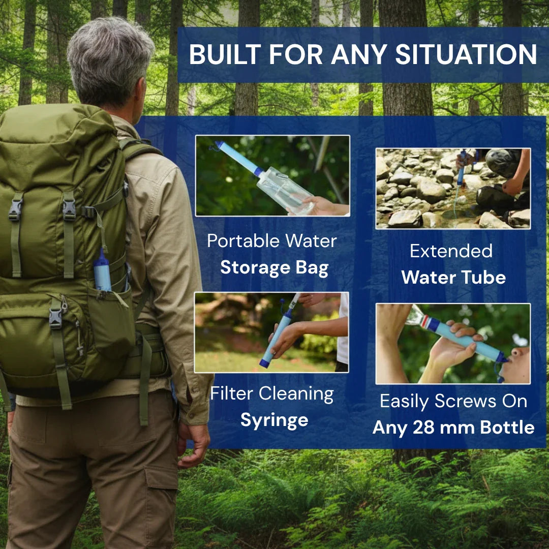 Evina™ Aqua Emergency Water Filter Straw (400 gal)
