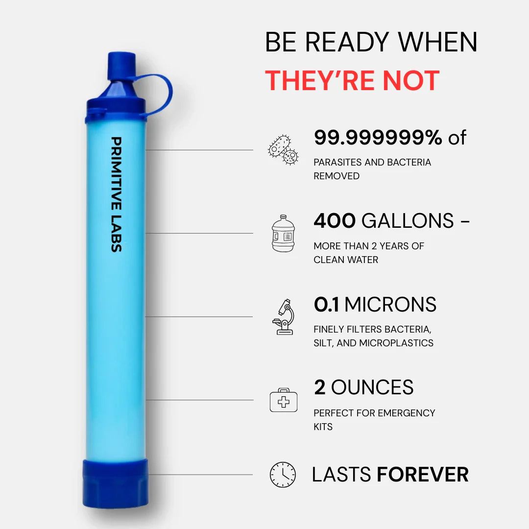 Evina™ Aqua Emergency Water Filter Straw (400 gal)