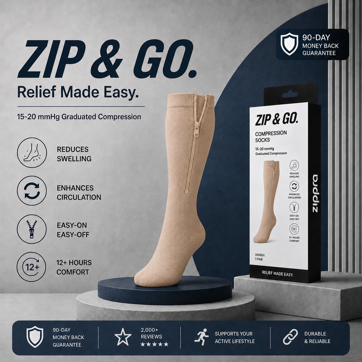 Evina™ Zipper Compression Socks