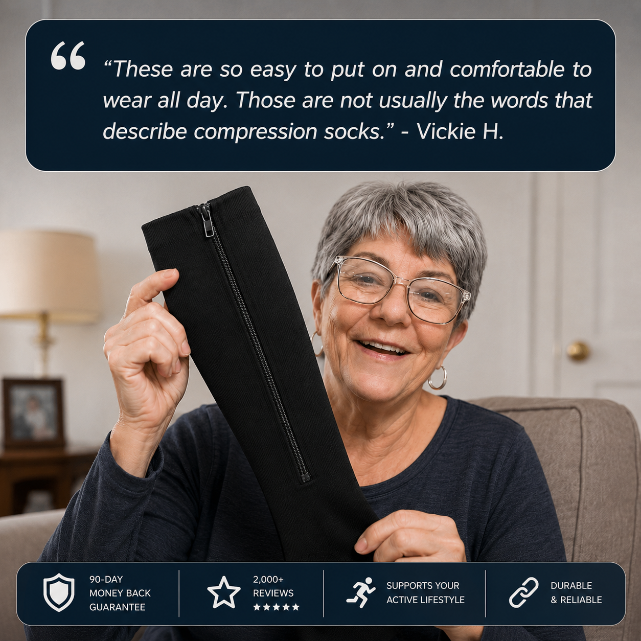 Evina™ Zipper Compression Socks