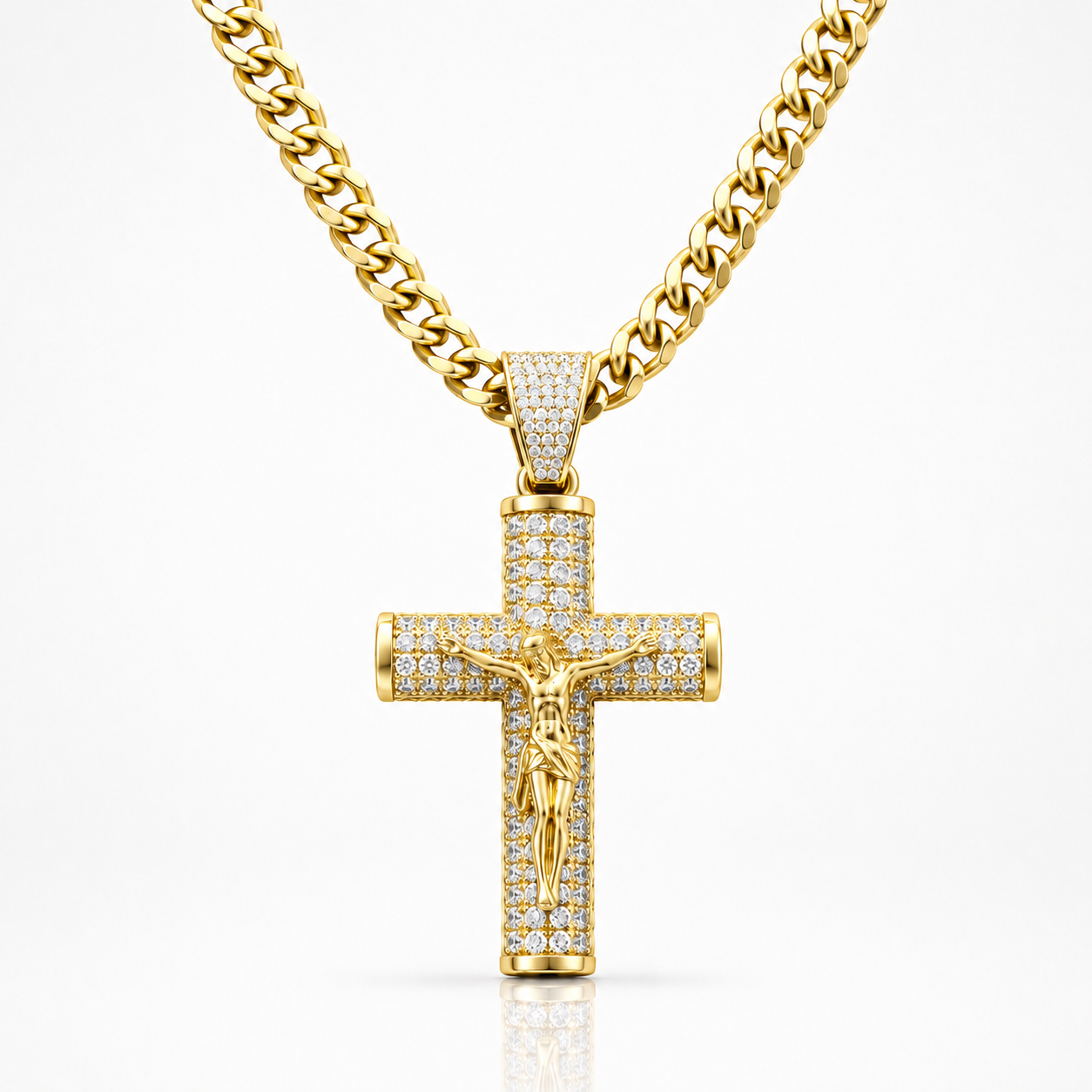 14K Gold Plated Crucifix Chain