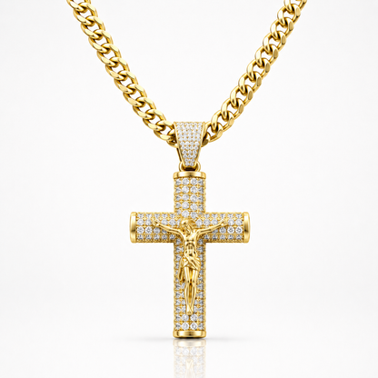 14K Gold Plated Crucifix Chain