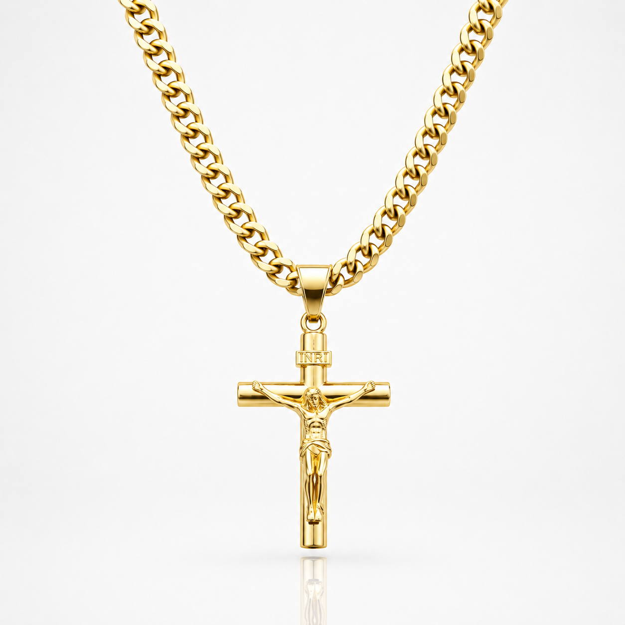 14K Gold Plated Crucifix Chain