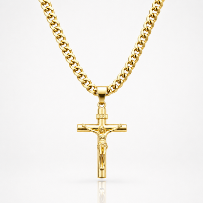 14K Gold Plated Crucifix Chain
