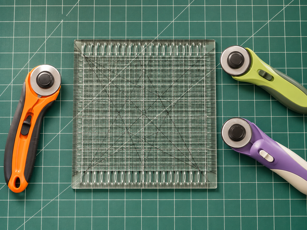 Works with the rotary cutter already in your hand — Olfa, Fiskars, DAFA, Martelli, and more.