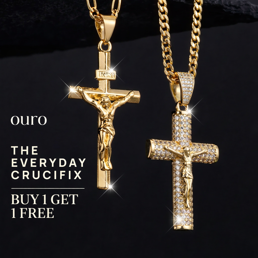 14K Gold Plated Crucifix Chain