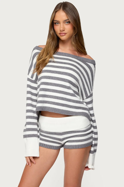 Saphi Striped Oversized Knit Set