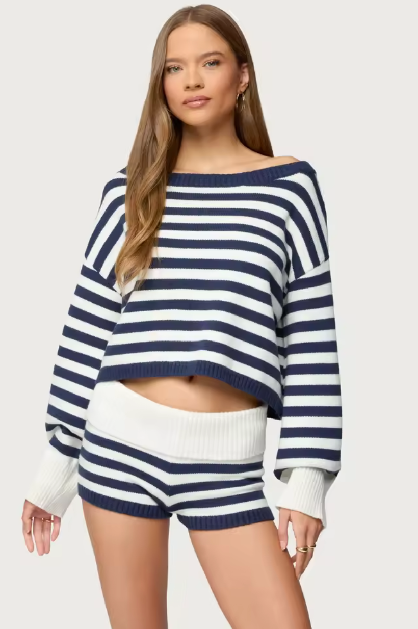 Saphi Striped Oversized Knit Set