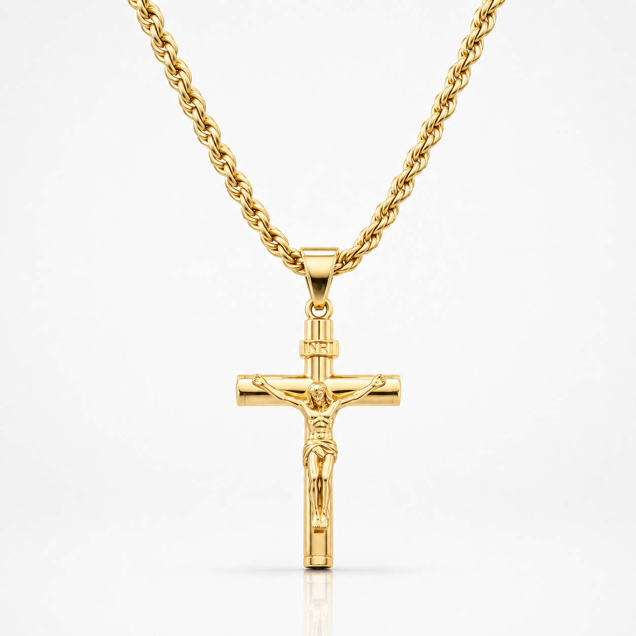 14K Gold Plated Crucifix Chain