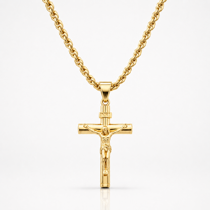 14K Gold Plated Crucifix Chain
