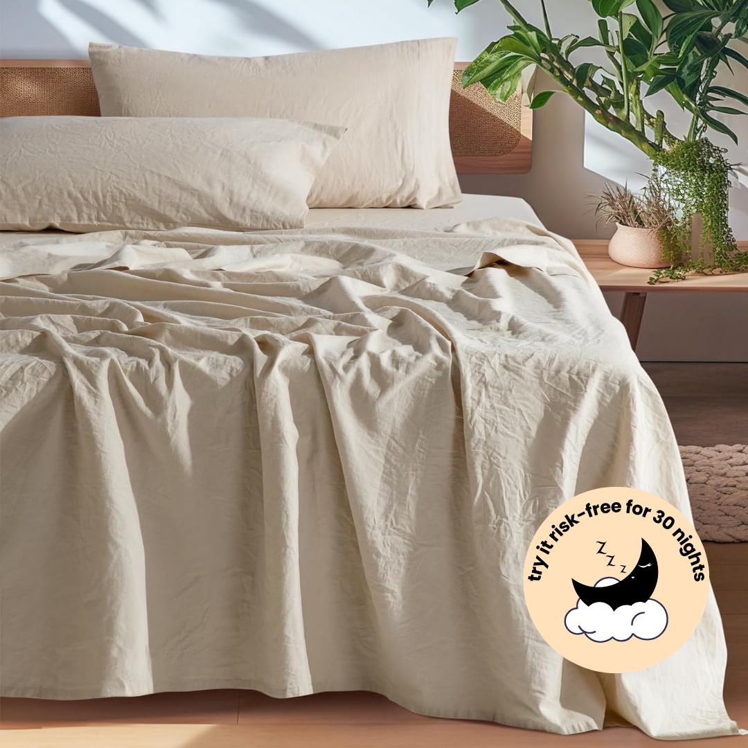 Evina™ Natural European Linen Sheets