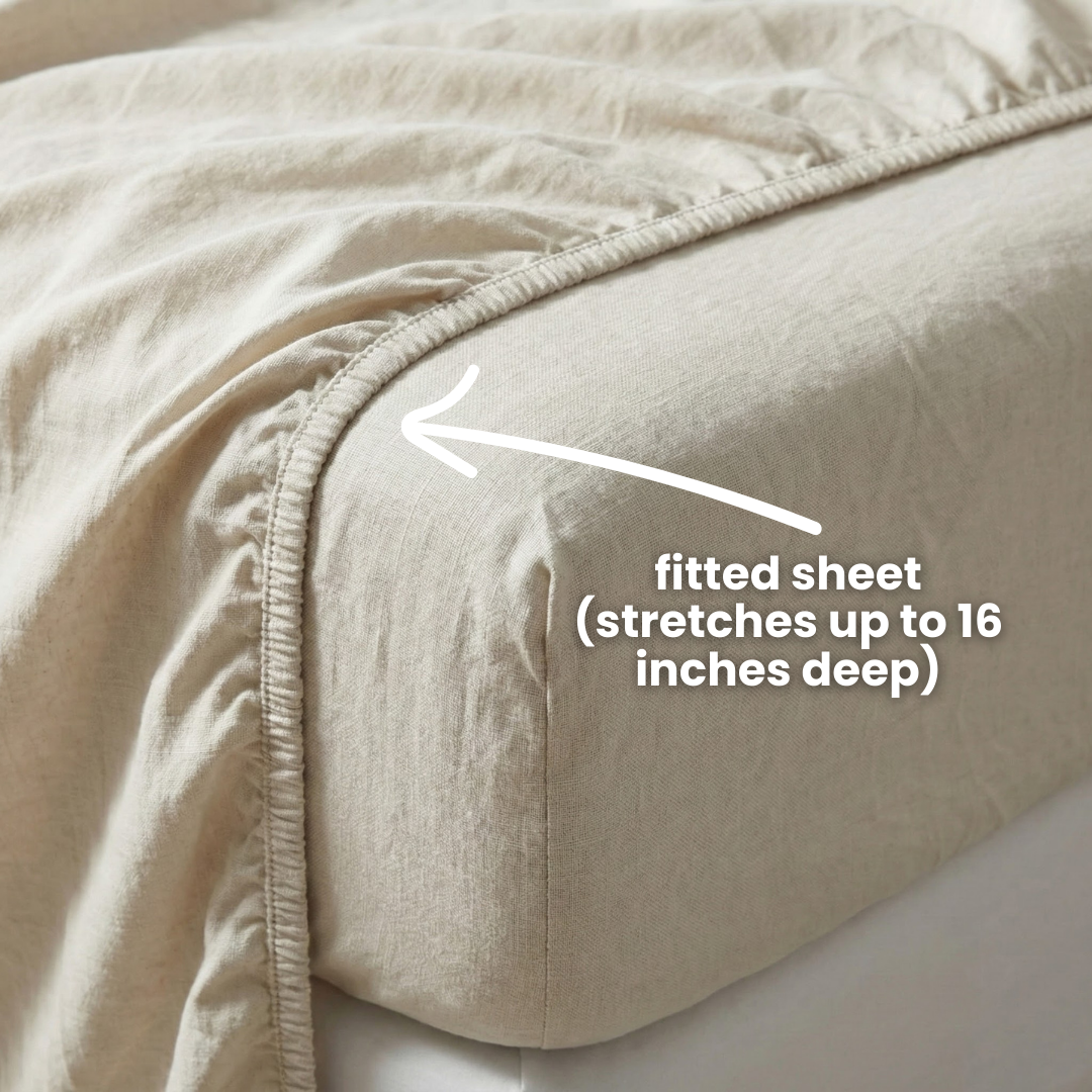 Evina™ Natural European Linen Sheets